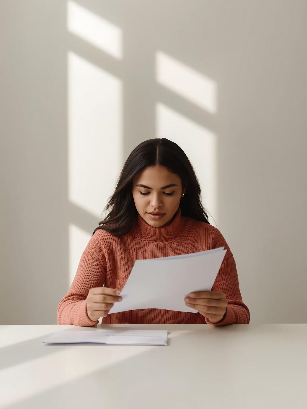 First-time buyer reviewing mortgage documents