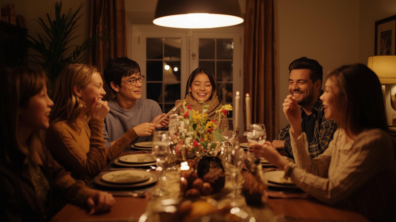 Multicultural family at home