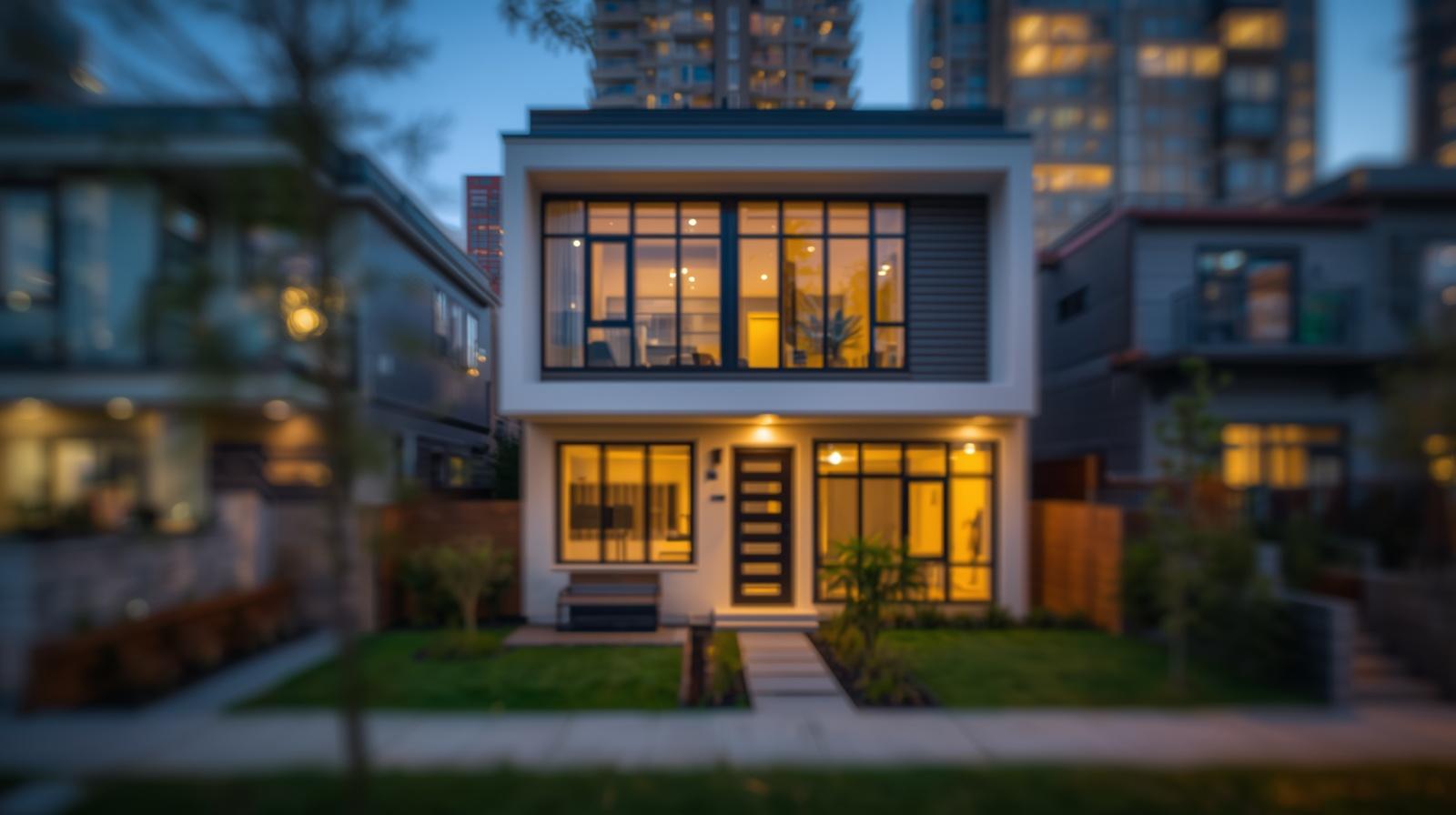 Newly built modern home in Toronto urban neighbourhood